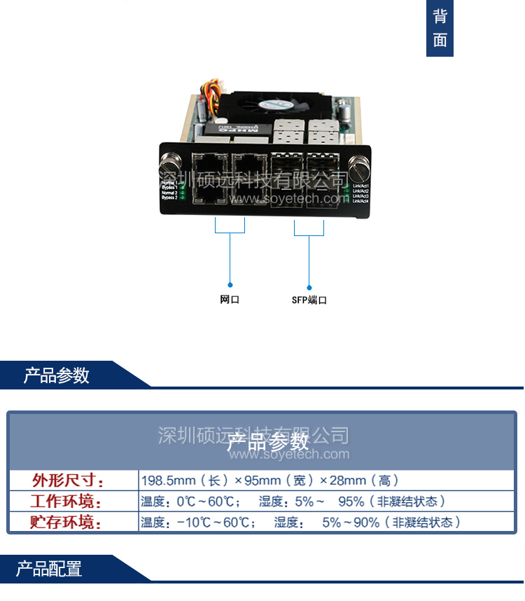 研祥四電口+四光口千兆網絡模塊，帶2組BYPASSENM-4824ES