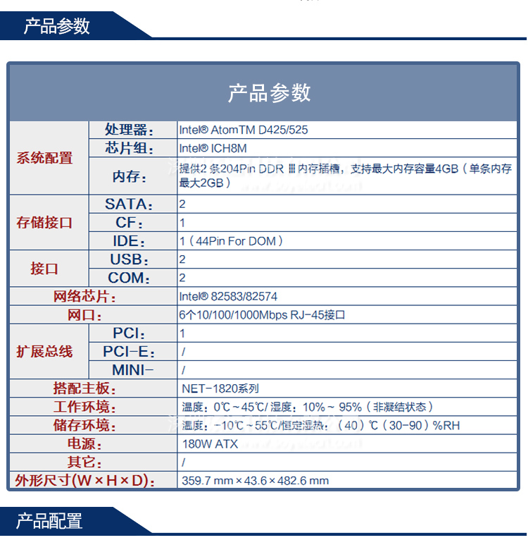 研祥1U上架低功耗網絡應用平臺NPC-8120