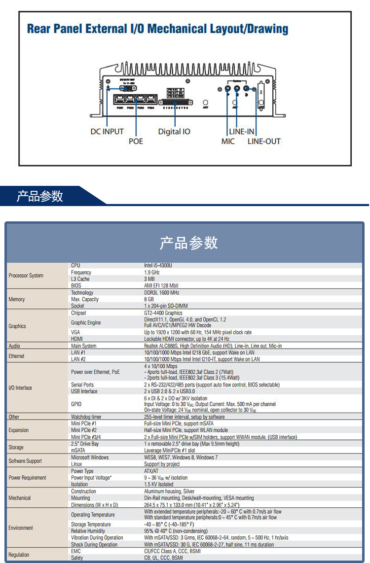 全新研華無(wú)風(fēng)扇嵌入式工控機(jī) 車載應(yīng)用 ARK-2151S