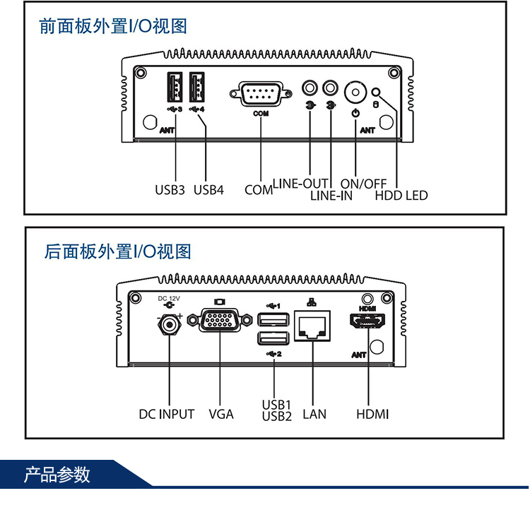 全新研華 無風扇嵌入式工控機 超緊湊ARK-1000系列 ARK-1122HS