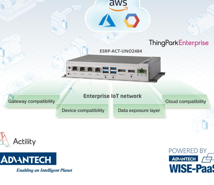 研華ESRP-ACT-UNO2484 Embedded automation computer with a preinstalled version of Actility ThingPark Enterpirse