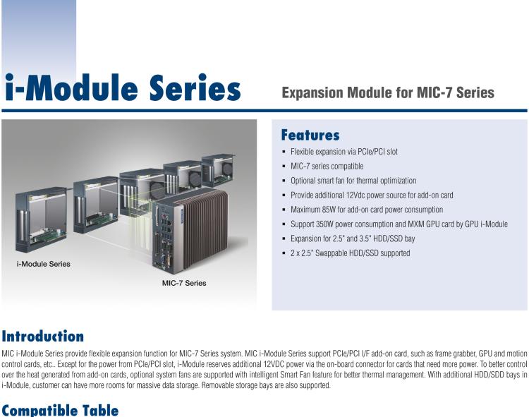 研華MIC-75S00 MIC-75S00 i-Module，兩個前置存儲托盤