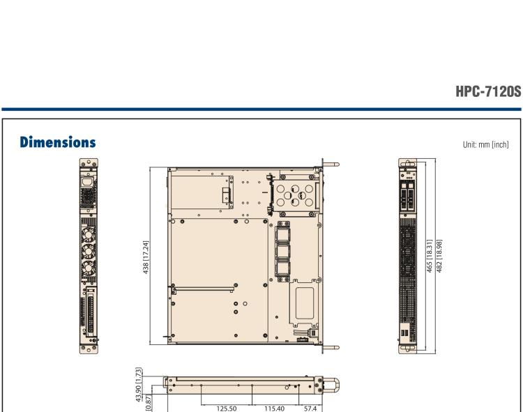 研華HPC-7120S 1U 上架式服務器短機箱，適用Micro ATX/ATX 服務器主板，支持1*全高/半長PCIe x16擴展插槽