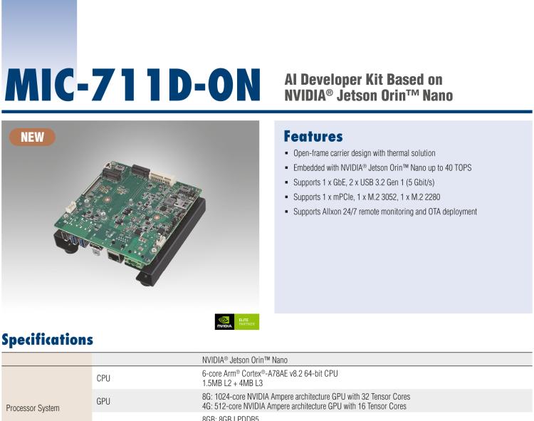 研華MIC-711D-ON NVIDIA? Jetson Orin? Nano 開發套件