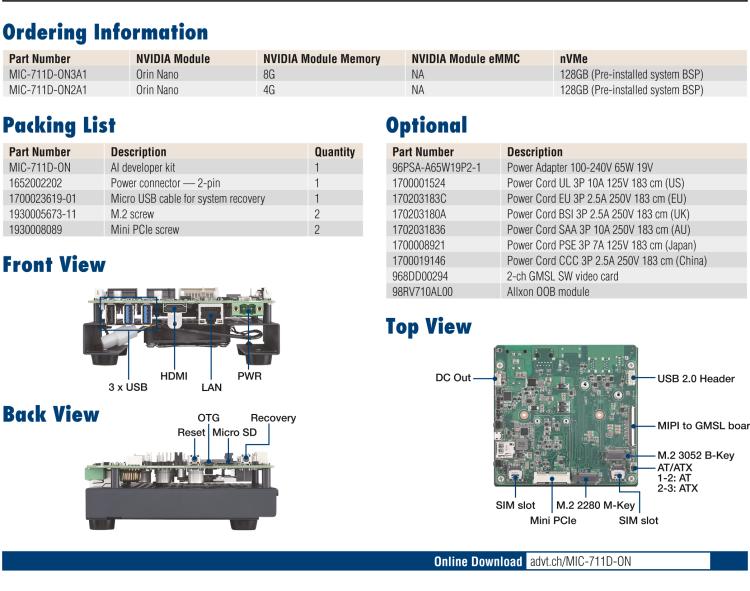 研華MIC-711D-ON NVIDIA? Jetson Orin? Nano 開發套件