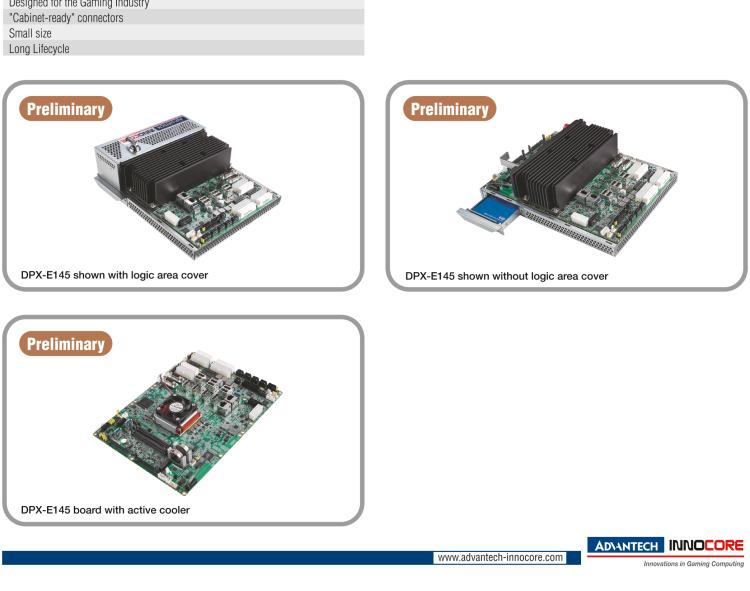 研華DPX-E145 The DPX?-E145 is a completely integrated system based on the 11th generation Intel Core embedded platform for gaming applications.