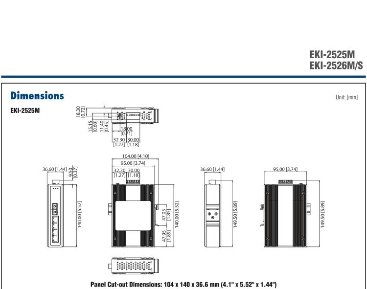 研華EKI-2526S 4+2光纖端口單模非網管型工業以太網交換機