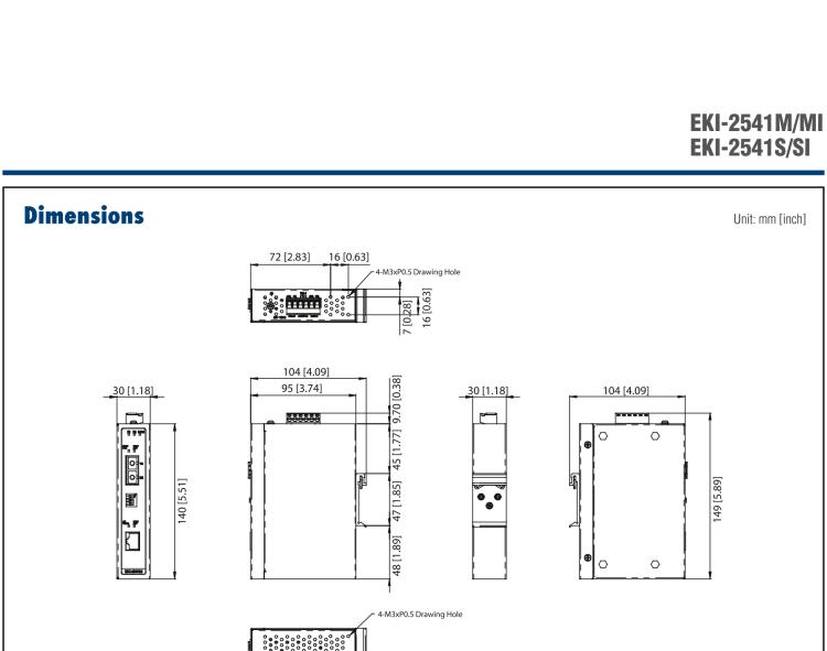 研華EKI-2541M 工業級百兆多模光電轉換器