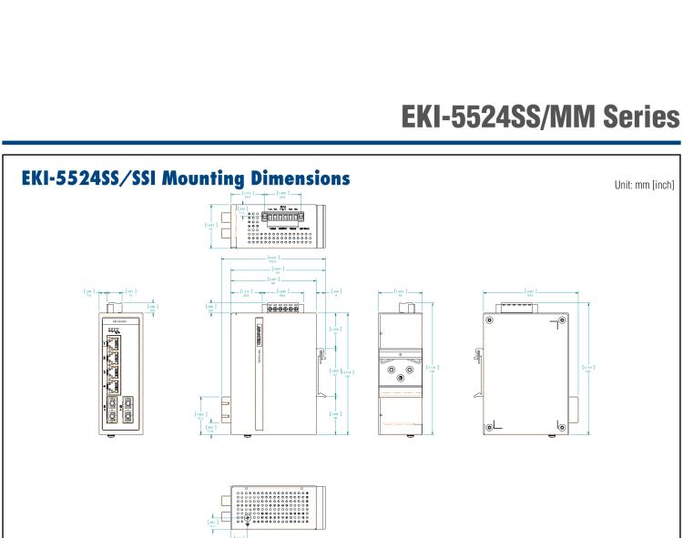 研華EKI-5524MMI 2光4電百兆ProView(組態)系列工業以太網交換機(包含單模/多模、SC/ST接口)