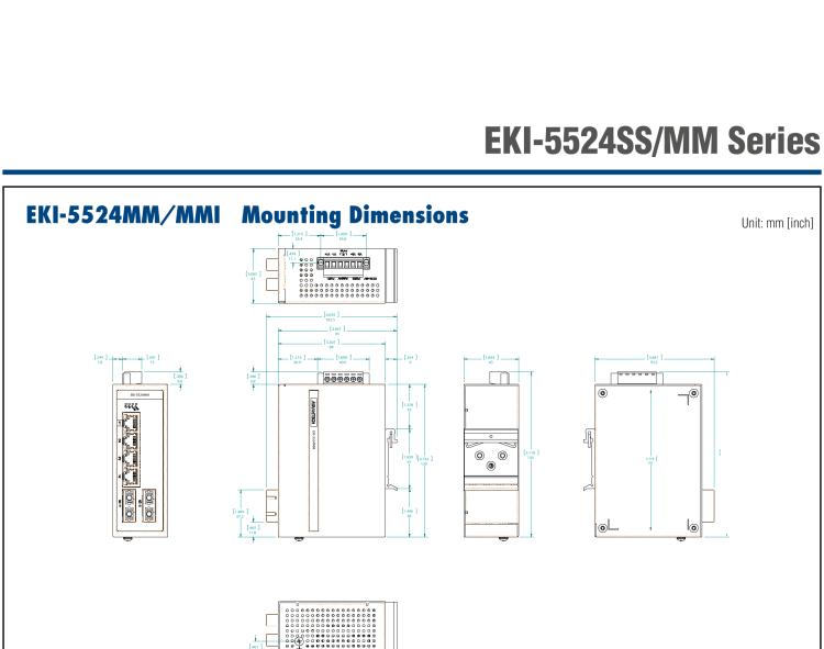 研華EKI-5524MMI 2光4電百兆ProView(組態)系列工業以太網交換機(包含單模/多模、SC/ST接口)