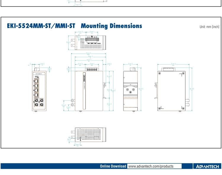 研華EKI-5524MMI 2光4電百兆ProView(組態)系列工業以太網交換機(包含單模/多模、SC/ST接口)