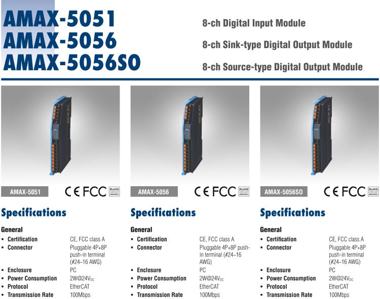 研華AMAX-5051 8路數字量輸入模塊，源或漏型（插片式）