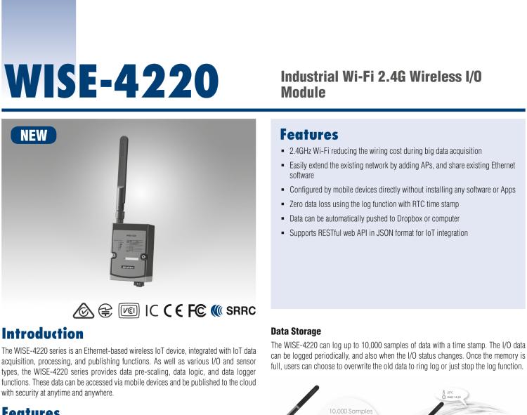 研華WISE-4220-S231 內置溫濕度傳感器物聯網無線傳感器節點