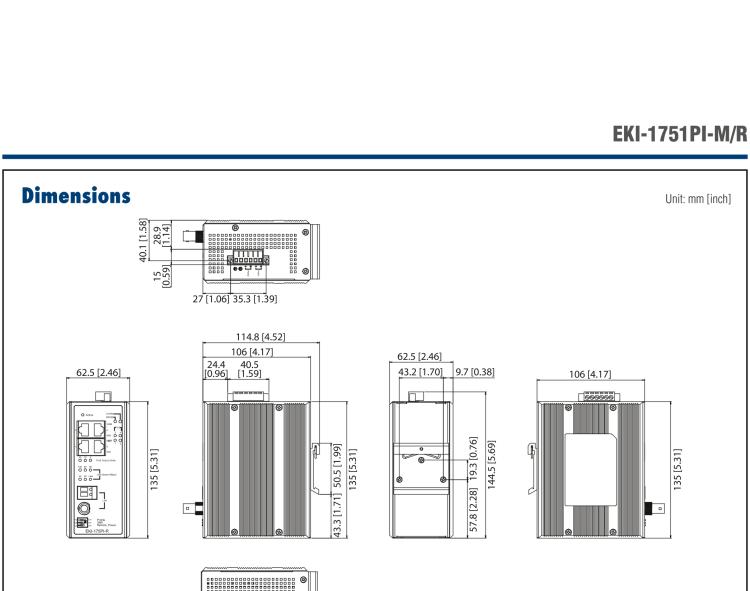 研華EKI-1751PI-R Hardened PoE Ethernet Extender, 100Mbps,VDSL2