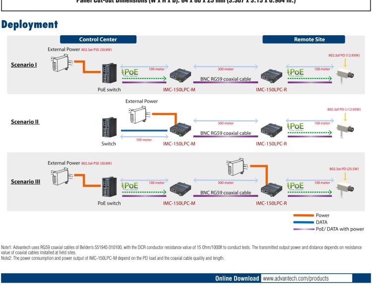 研華IMC-150LPC Hardened PoE Long Reach Ethernet Extender via Coaxial