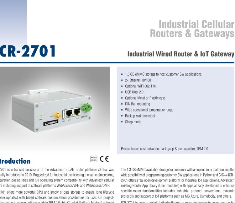 研華ICR-2701A02 ICR-2700, EMEA, 2× ETH, USB, Metal, UK Power Supply