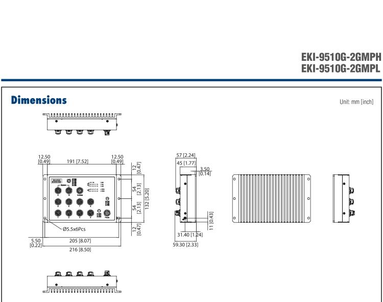 研華EKI-9510G-2GMPH EN50155 Managed PoE Ethernet Switch with 10xGE(2bypass), 72-110 VDC