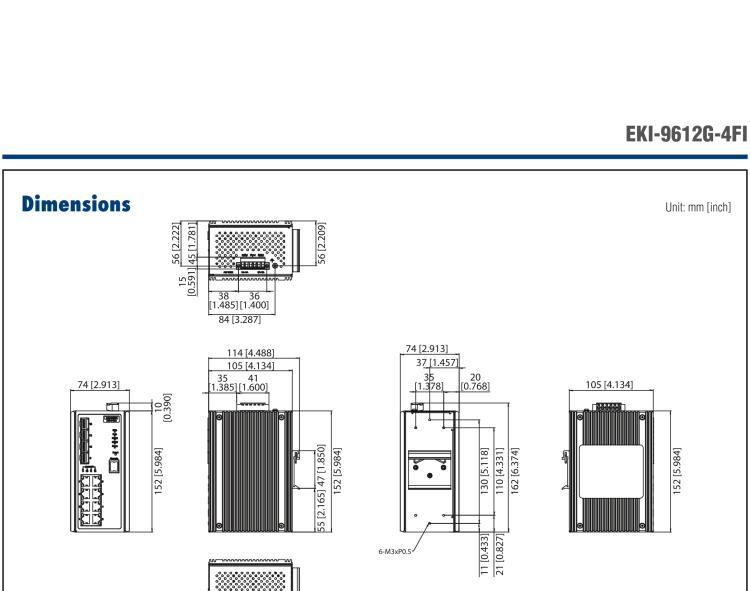 研華EKI-9612G-4FI 8GE+4G SFP 三層網管型以太網交換機，-40～75℃