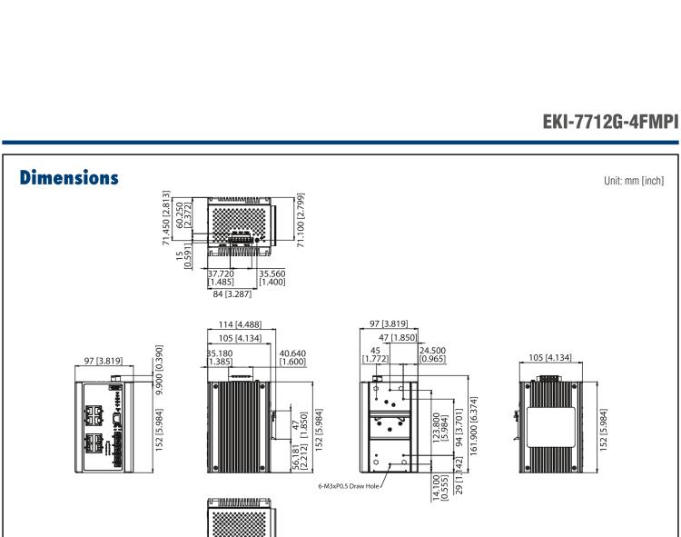 研華EKI-7712G-4FMPI 8GE PoE and 4G SFP Managed Ethernet Switch, IEEE802.3af/at/bt, 53~57VDC, -40~70℃