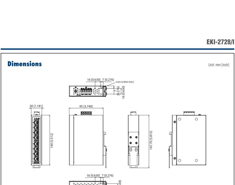 研華EKI-2728 8 端口全千兆非網管型工業以太網交換機