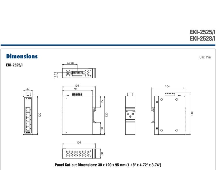 研華EKI-2525I 5端口寬溫非網管型工業以太網交換機