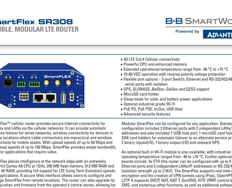 研華BB-SR30810325-SWH SmartFlex, AUS/NZ, 2x Ethernet, 1x RS232, 1x RS485, Wi-Fi, Metal, International Power Supply (EU, US, UK, AUS)