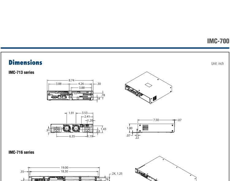 研華IMC-712I-AC Managed Hardened Modular 2-slot Media Converter Chassis, AC Power w/o power cord