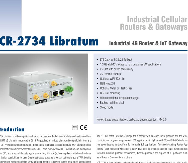 研華ICR-2734WA01 ICR-2700, EMEA, 2× ETH, USB, WiFi, Metal, EU Power Supply