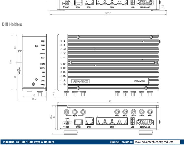 研華ICR-4453W1S ICR-4400, EUROPE, 5× ETH, 1× RS232, 1× RS485, CAN, PoE PSE+, WIFI, SFP, USB, SD, No ACC