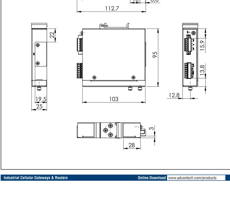 研華ICR-2437 ICR-2400, EMEA, 2x Ethernet , 1x RS232, 1x RS485, Metal, Without Accessories