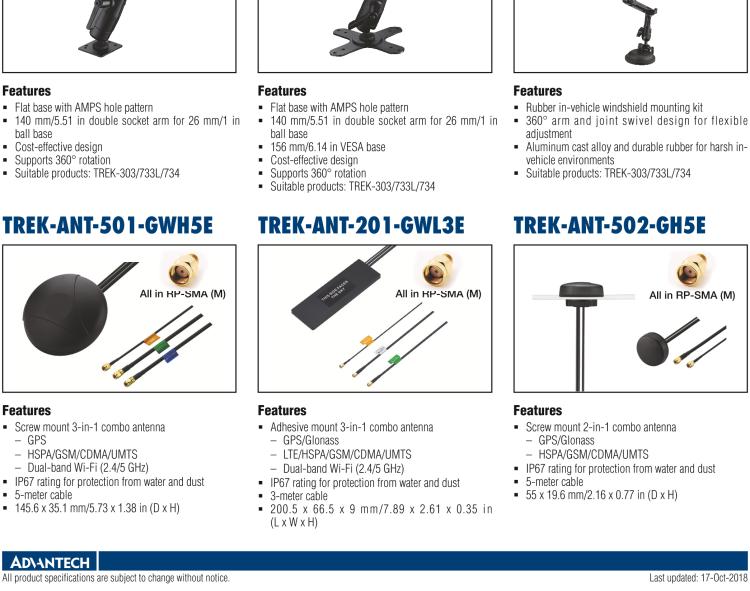 研華TREK-MNT-301E Cost-effective mounting with 5.51’’ double socket arm