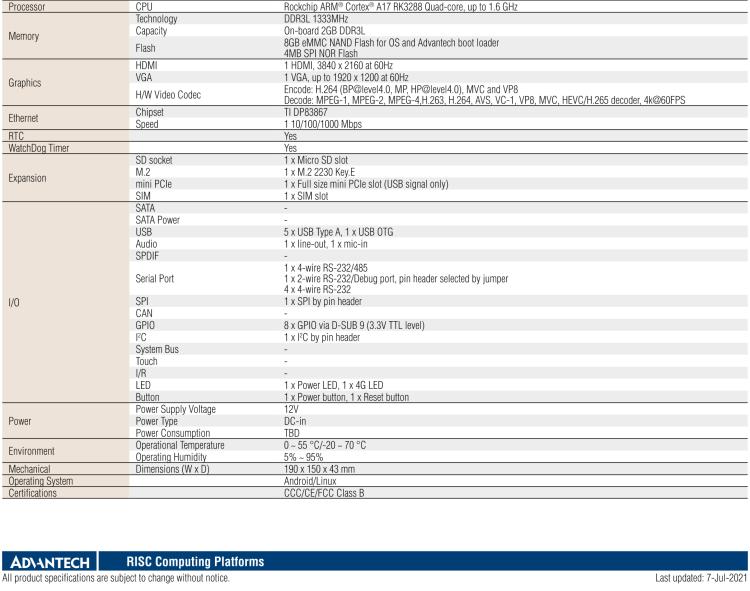 研華EPC-R4680 基于Rockchip Arm Cortex-A17 RK3288平臺的嵌入式工控機