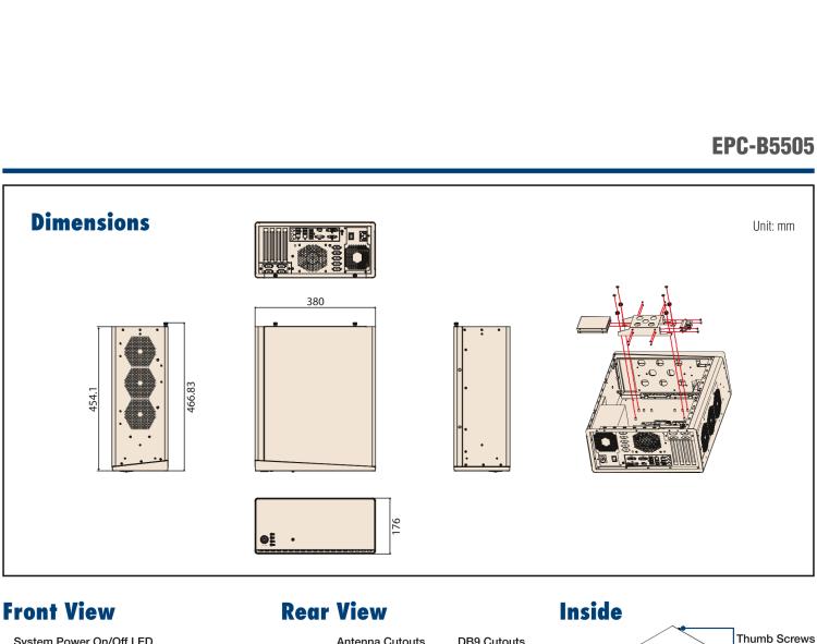 研華EPC-B5505 適配Intel? 第6/7代 Core ? i/Xeon E3系列處理器，搭載H110芯片組。標準4U上架，廣泛適用于各種行業。