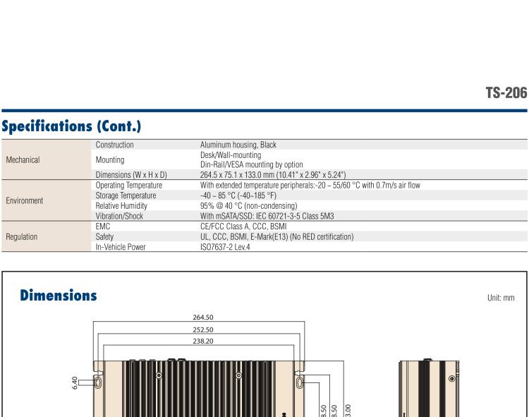 研華TS-206 車載全高清NVR w/4 PoE端口，第6代Intel Core i7 6600U /Core i5 6300U SoC無風扇工控機