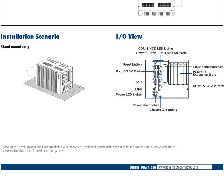 研華UNO-3285C 搭配Intel? Core?處理器，4×PCI(e) 擴(kuò)展槽，2 x GbE, 2 x mPCIe, HDMI, DVI-I