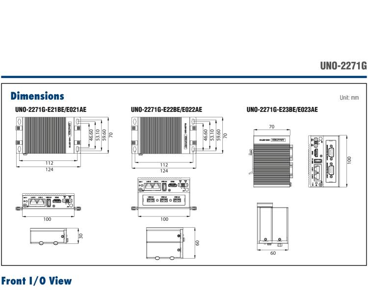 研華UNO-2271G 小型智慧工廠數據網關，搭載Intel? Atom?處理器，2 x GbE, 1 x mPCIe, HDMI, eMMC