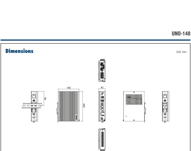 研華UNO-148 常規無風扇DIN導軌控制器，采用第11代Intel? Core? i處理器