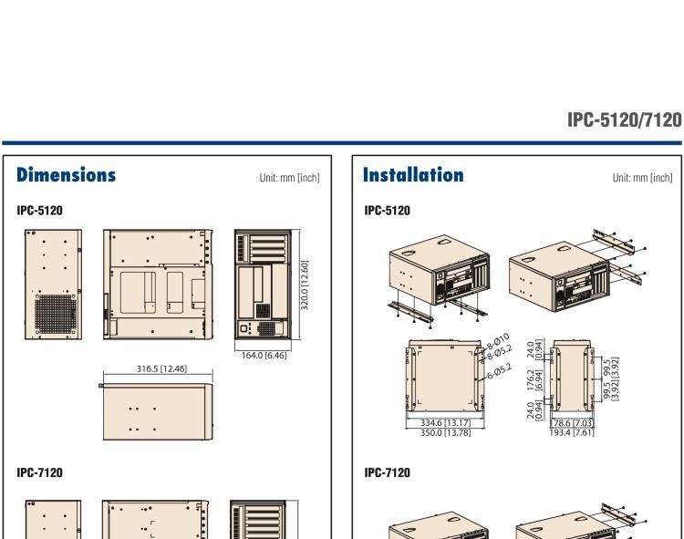 研華IPC-7120 桌面/壁掛式機箱 MicroATX/ATX母板 前置 I/O 接口