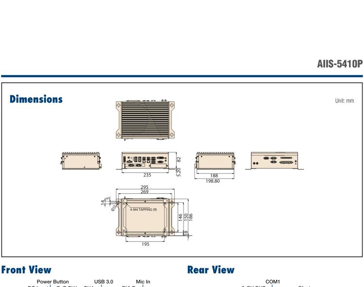 研華AIIS-5410P 無風扇視覺系統，Intel Core? i 處理器，4通道 GigE PoE 相機界面和 PCIe 插槽