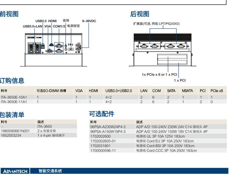 研華ITA-3650E 英特爾第6/7代桌上型處理器無風扇交通專用管理系統（高速公路ETC專用）