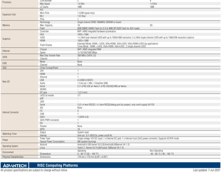 研華RSB-6410 基于NXP ARM Cortex-A9 i.MX6 Dual/Quad 的Mini-ITX工業(yè)主板， 支持Linux Yocto/Android