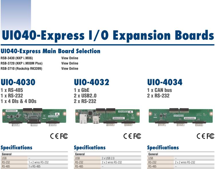 研華UIO-4030 UIO40-Express I/O 擴展卡，支持 1 2 wires RS-232, 1 RS-485 和 8 GPIO (-24~24V input level)