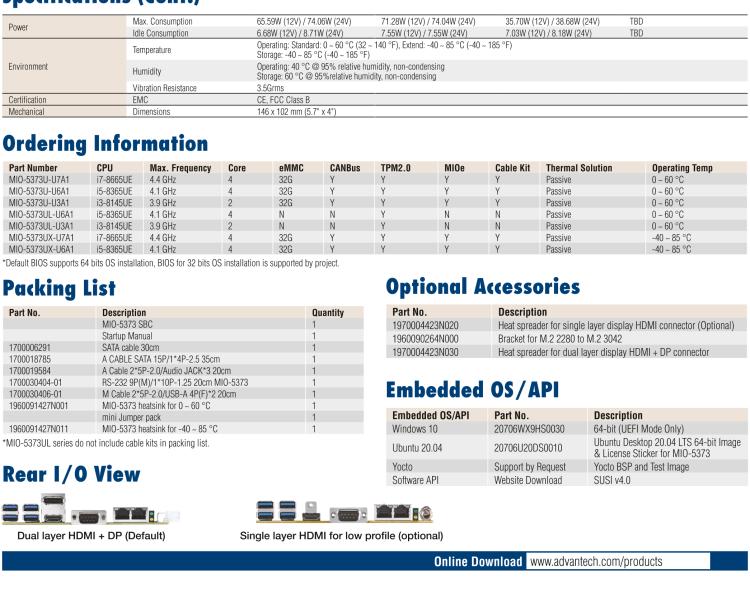 研華MIO-5373 第八代 Intel 低功耗高性能 超極本CPU 3.5寸嵌入式單板，性能提升40%