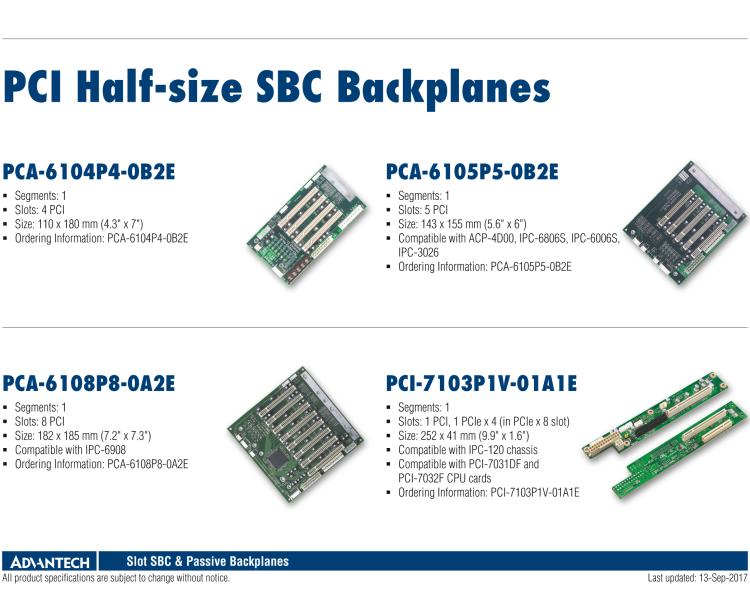 研華PCA-6108P8-0A2E Pure PCI Backplanes, only Compatible with IPC Chassis: IPC-6608, IPC-6908