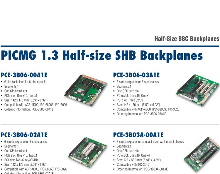 研華PCA-6108P8-0A2E Pure PCI Backplanes, only Compatible with IPC Chassis: IPC-6608, IPC-6908