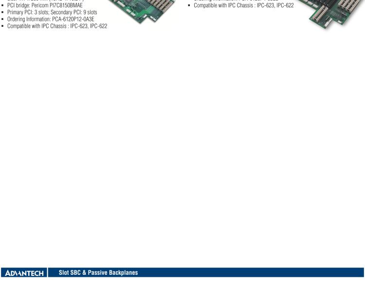 研華PCA-6106-0B2E 帶 6 個 ISA 槽的單系統 6 槽底板