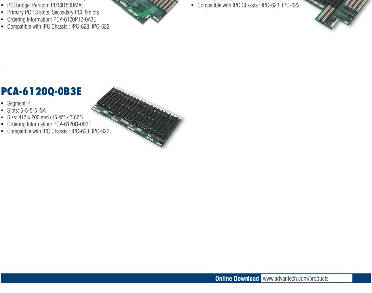 研華PCA-6108P6 8-slot PCI/ISA Backplanes