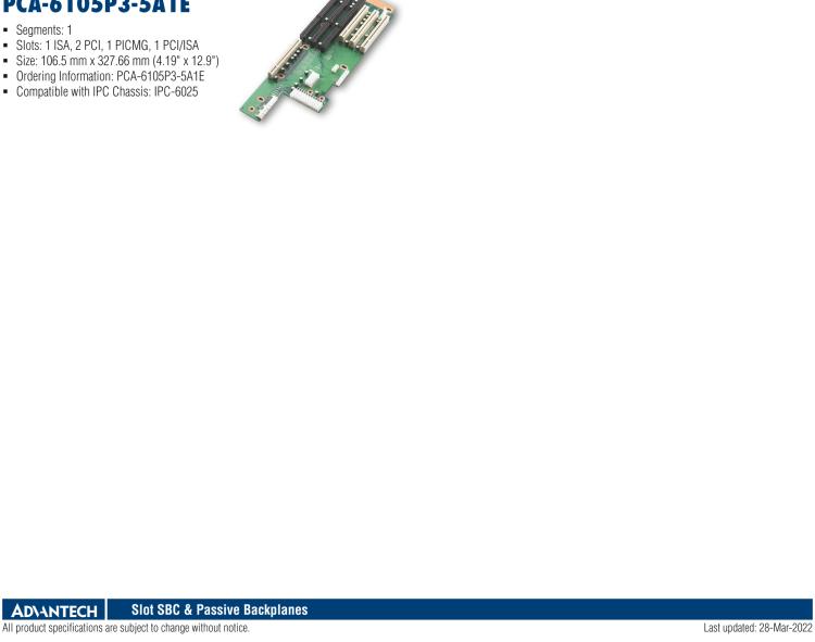 研華PCA-6114P10-0B2E 14 槽 PICMG BP, 2個ISA槽, 1個0PCI槽, 2個PICMG槽