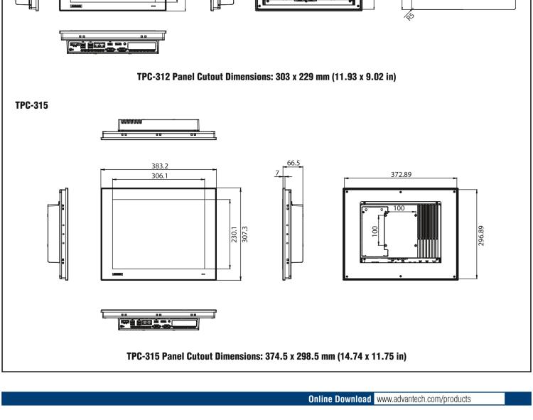 研華TPC-317 17" SXGA TFT LED LCD工業平板電腦，搭載第八代Intel?Core?i3/ i5/ i7處理器，內置8G DDR4 RAM