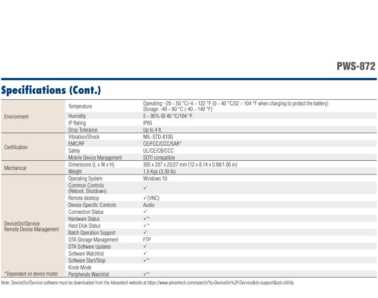 研華PWS-872 10寸工業平板電腦 搭載第七代 Intel ? Core? i3/i5/i7/Celeron? 處理器